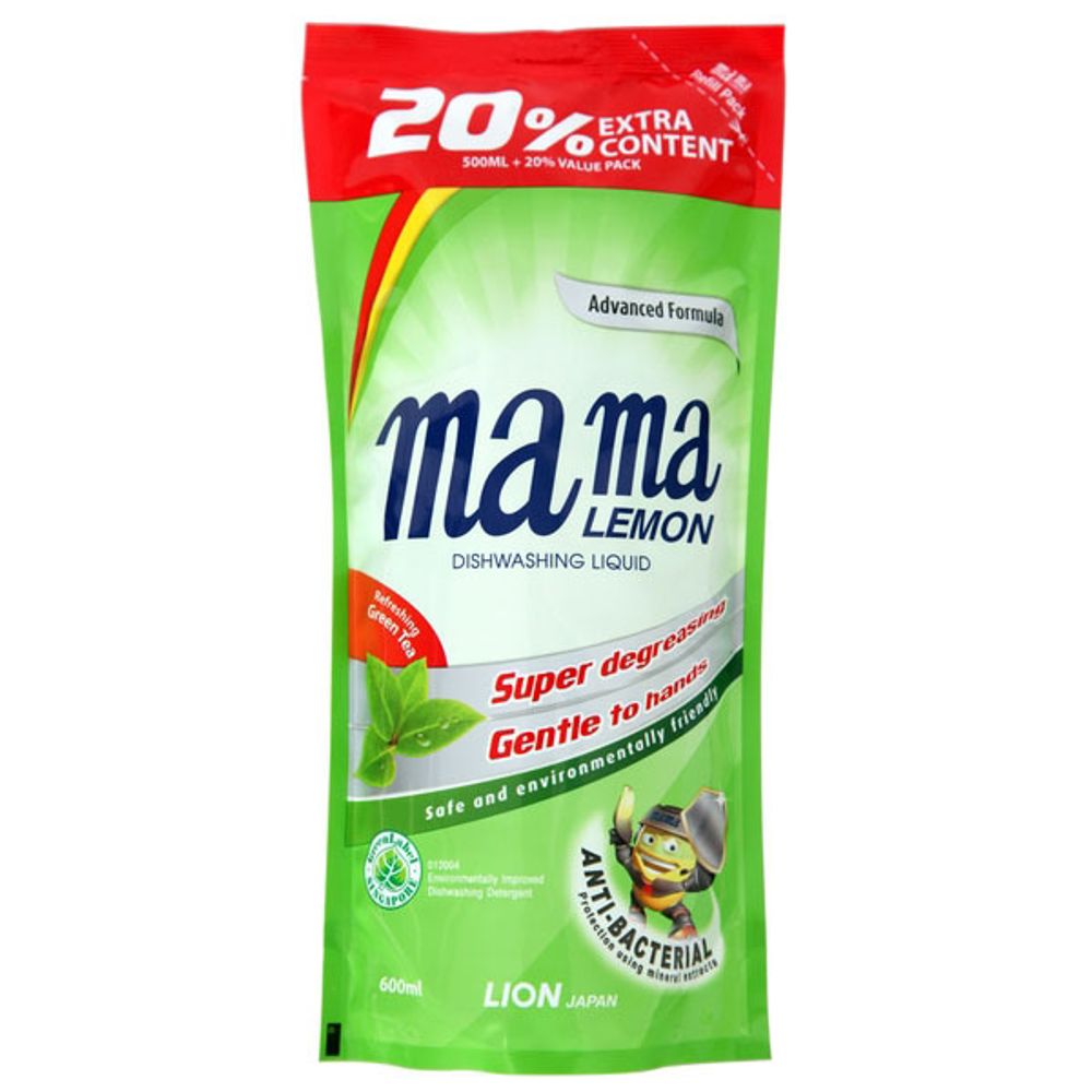 Гель для мытья посуды Mama Lemon ДОЙ-ПАК Зеленый чай 600мл