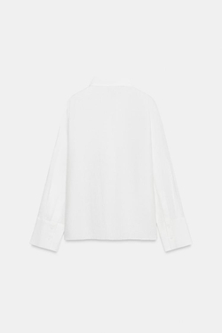 ZARA РУБАШКА ИЗ 100% ЛЬНА — ZW COLLECTION, БЕЛЫЙ