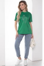Футболка с вышивкой зеленая Б10058 LT Collection