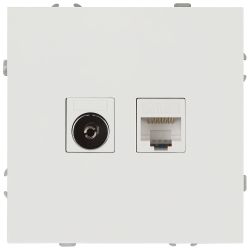 Розетка ЭРА Galaxy 15-3110-08 комбинированная RJ45+TV IP20 белый матовый | Эра Galaxy