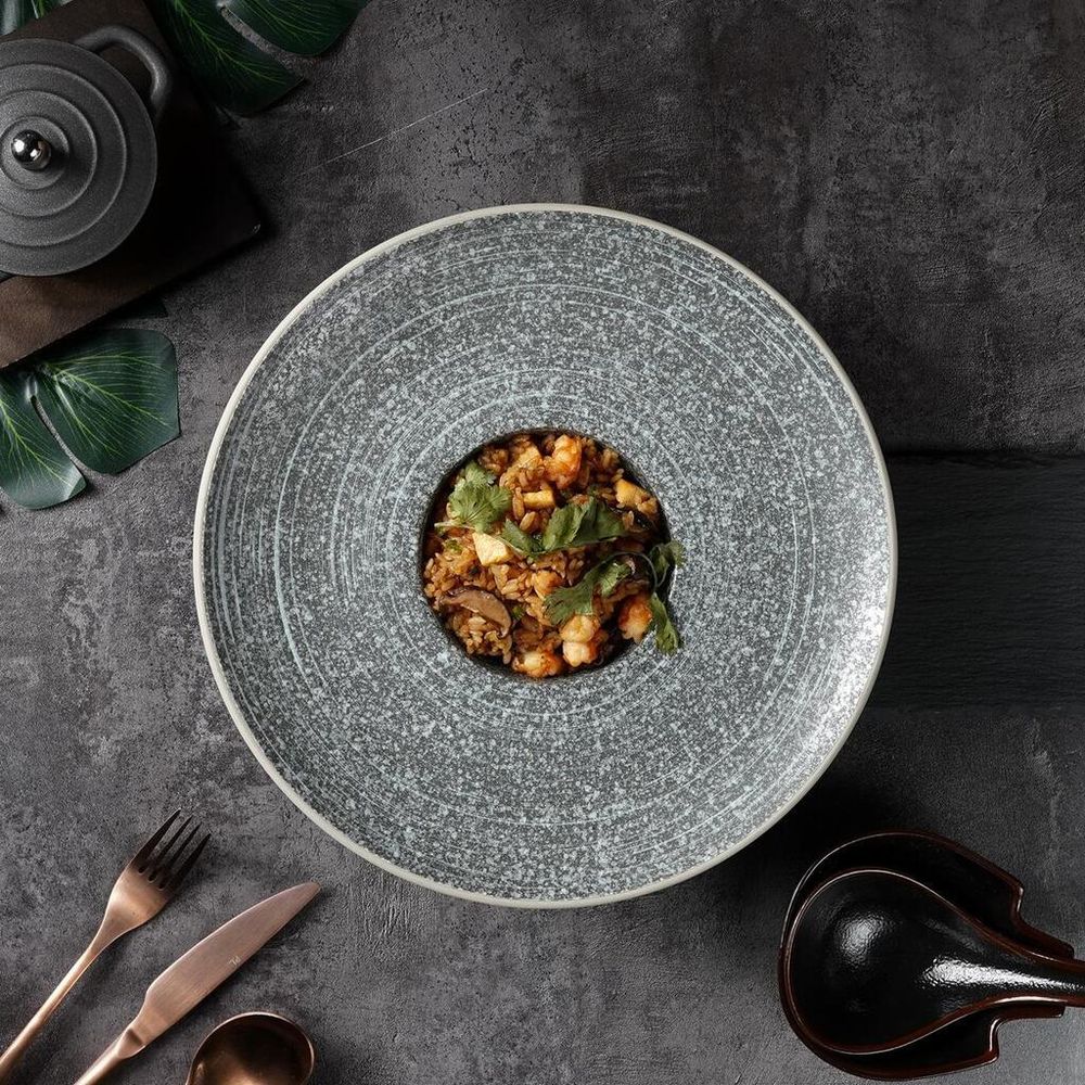 Тарелка глубокая 250 мл d 29,6 см h6 см для пасты глазурь Glossy Stone Untouched Taiga P.L. [1]