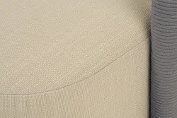 "Верона" диван 3-местный плетеный из роупа, каркас алюминий светло-серый (RAL7035) муар, роуп светло-серый круглый, ткань Mossle светло-бежевая