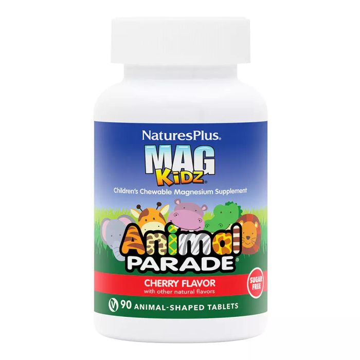 Магний для детей со вкусом вишни, MagKidz Children&#39;s, NaturesPlus, 90 таблеток в форме животных