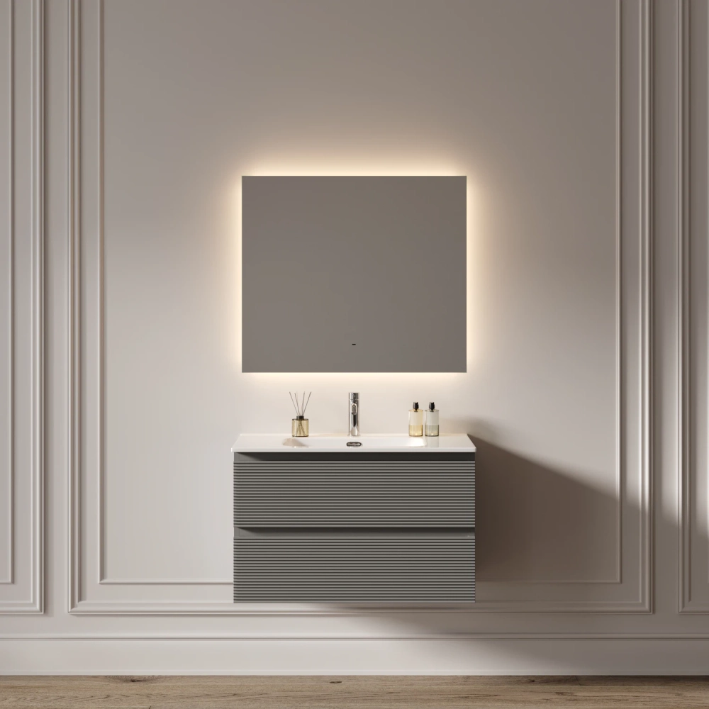 Зеркало для ванной комнаты SANCOS Поле 2.0 (Square 2.0) 800х700 led подсветка 2700K/4000K/5000K SQ2.800
