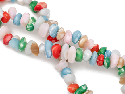 Нить бусин из перламутра 7-12мм, галтовка