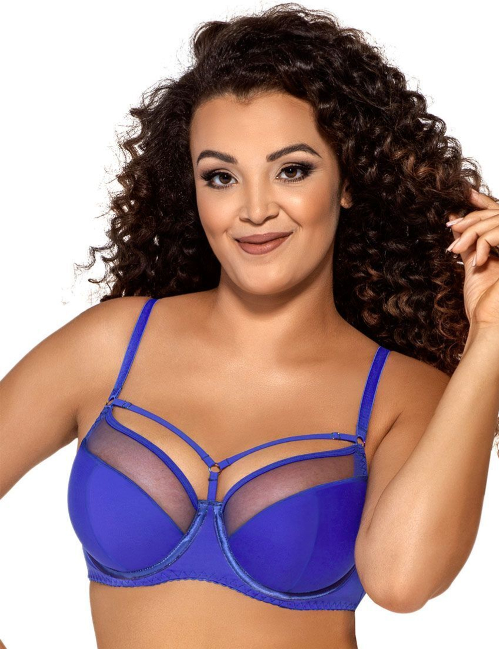 Бюстгальтер на косточках с вставками из сетки (Размер: 95E) (Цвет: красный)