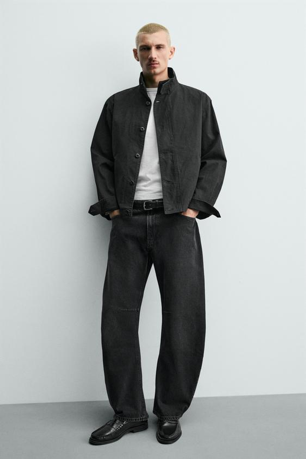 ZARA ДЖИНСЫ RELAXED BARREL FIT, УГОЛЬНЫЙ