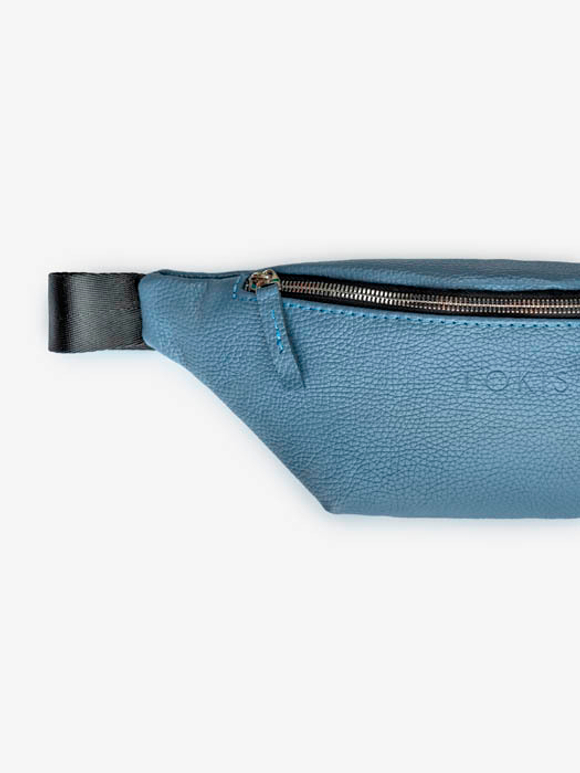 сумка поясная серо-голубая