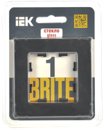 BRITE Рамка 1-местная РУ-1-2-Бр стекло черный матовый IEK