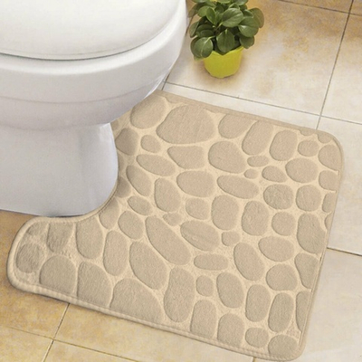 Коврик для туалета Roomis Камни 50*50см, бежевый