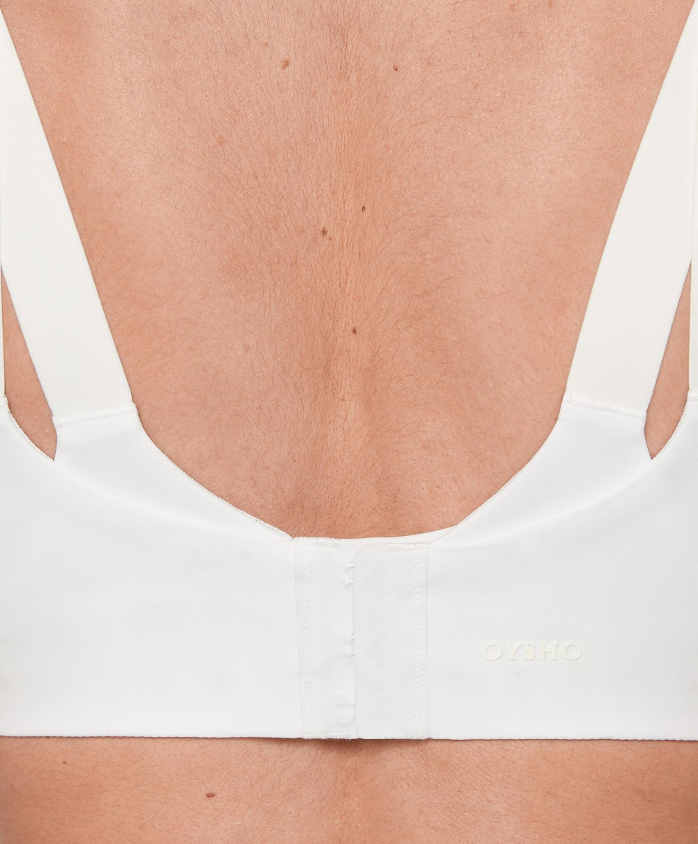 Oysho Спортивный бюстгальтер с высокой степенью поддержки, белый