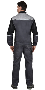 Куртка СИРИУС-ФАВОРИТ-МЕГА темно-серая с черным