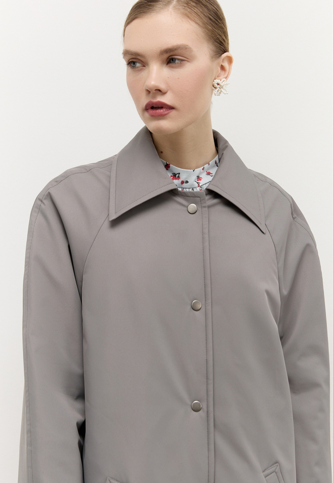 Тренч однобортный утепленный