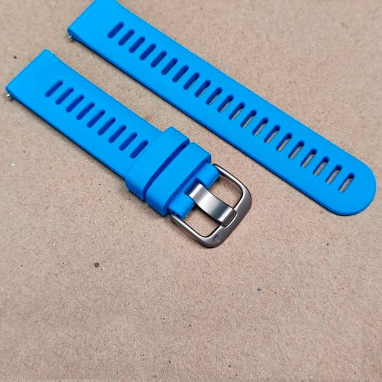 Ремешок 18 мм силиконовый для Garmin Venu 2S, Vivoactive 4S, Forerunner 255S, Forerunner 265S быстросъемный Quick Release (Голубой)