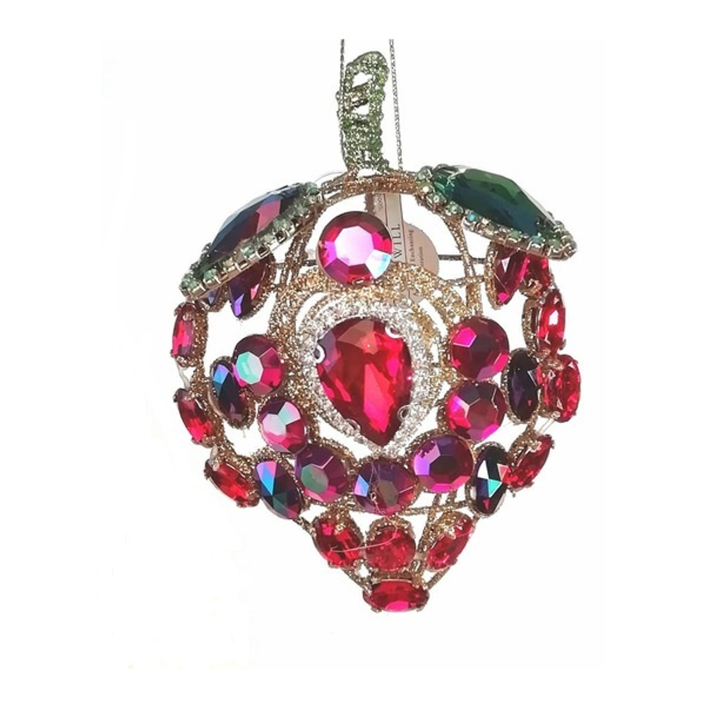 Клубника из кристаллов, ёлочное украшение