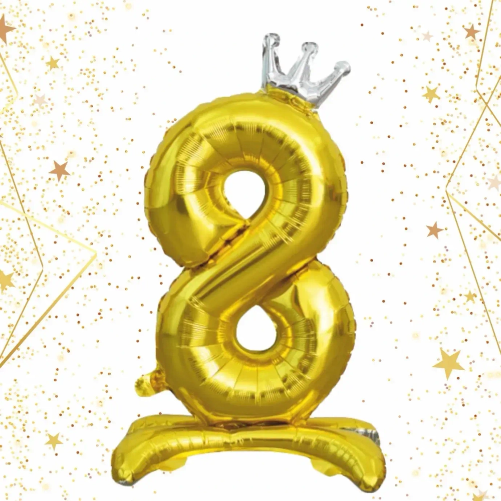 Шар фольгированный 32» (81 см) Цифра 8"Королевский вечер», Золото
