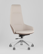 Кресло руководителя TopChairs Soulo светло-серый, коричневый