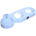 Миски пластиковые на подставке 2шт с дозатором под бутылку «МУРОЧКИН», цвет небесный, 22*40*14*13см/250мл