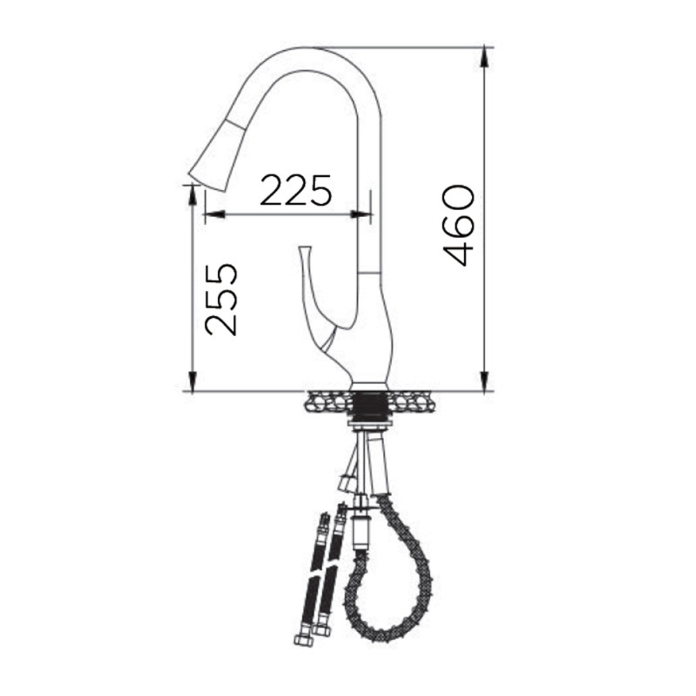 Кухонный смеситель, 225x460 мм