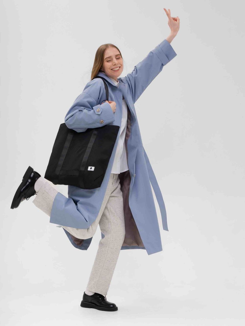 Плащ FOS Длинный Женский Голубой