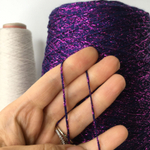 COTTON LUREX; 95% хлопок, 5% люрекс; 400м/100гр; Шнурок; цвет: синяя нить , люрекс фуксия