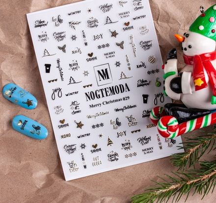 Наклейки NogteModa MERRY CHRISTMAS 029