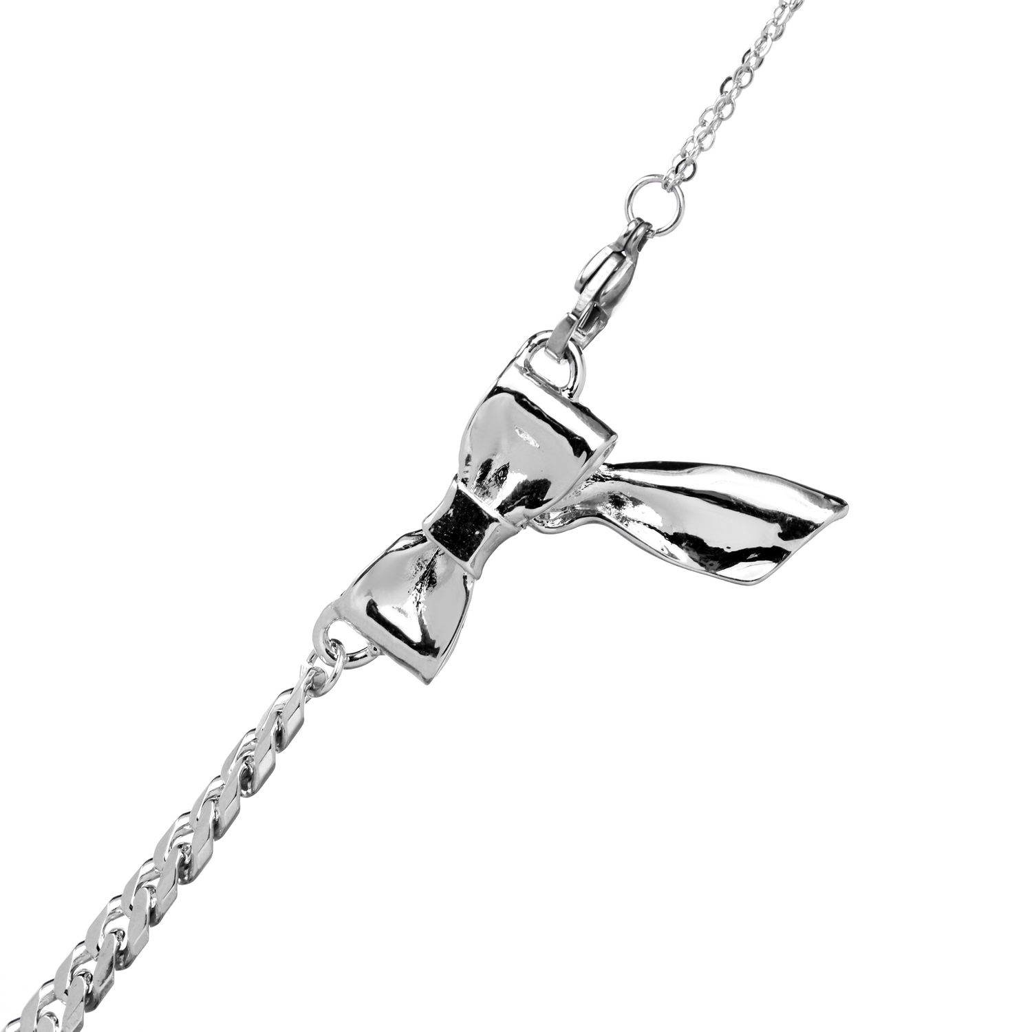 Колье Silver Chain Necklace With A Bow