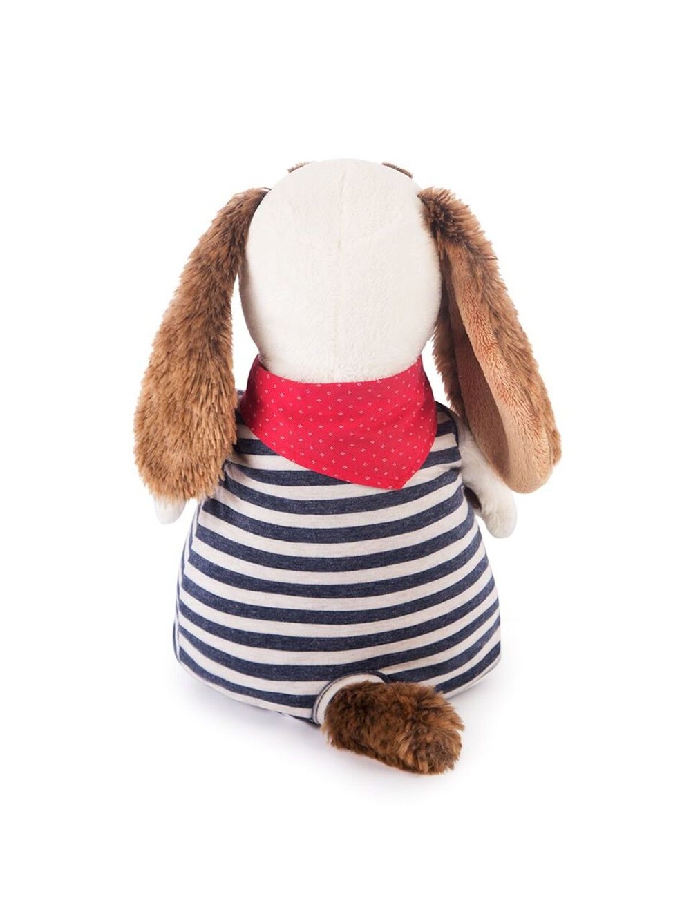Мягкая игрушка Бартоломей в комбинезоне в полоску 33см