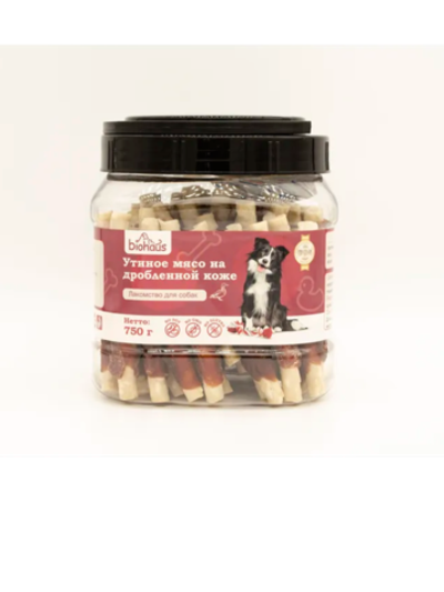 Biohaus лакомство для собак утиное мясо на дробленной коже