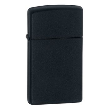 Зажигалка ZIPPO Slim Black Matte латунь с порошковым покрытием (1618)