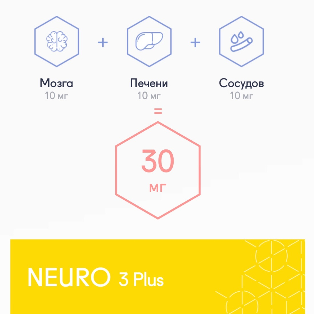 NEURO 3 Plus® №20, Нейро 3 Плюс пептиды для нервной системы, нормализации мозгового кровообращения