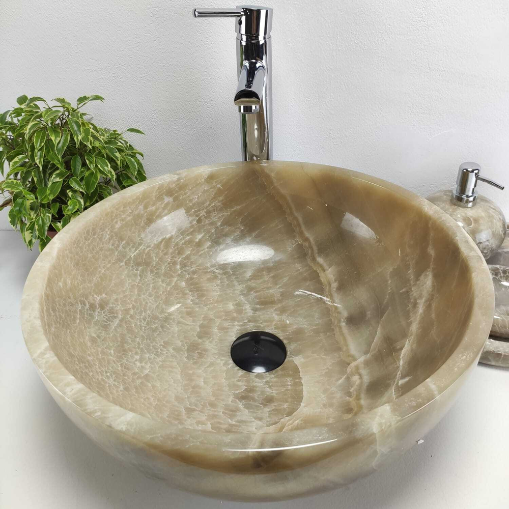 Раковина из оникса Bowl Grey Medium TinLip BO-61040 45*45*17