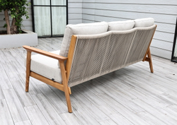 "Копенгаген" лаунж-зона 5-местная плетеная из роупа, каркас тик, цвет бежевый