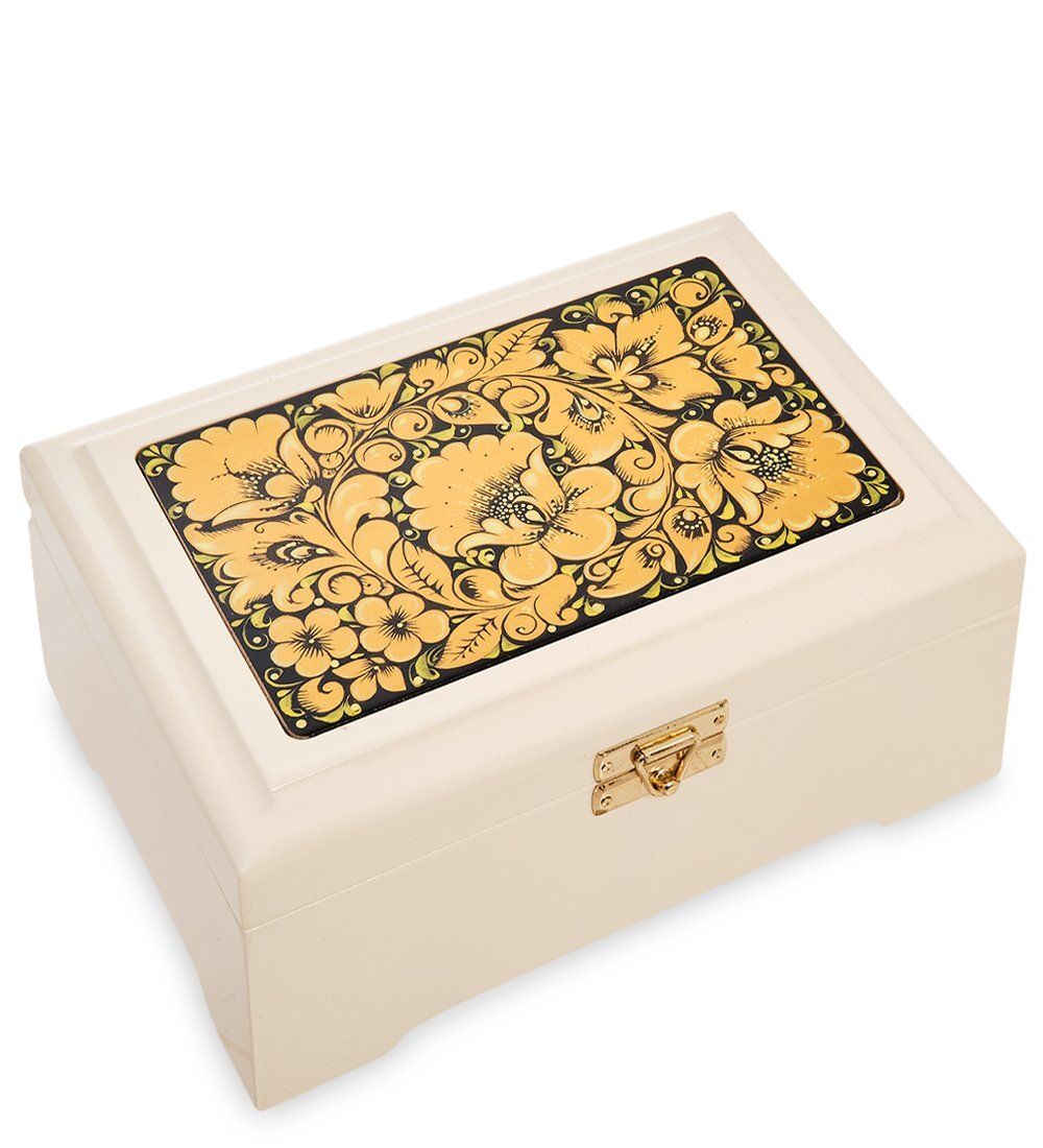 Народные промыслы KH-15/2 Шкатулка деревянная комби 170х120 с хохломской росписью