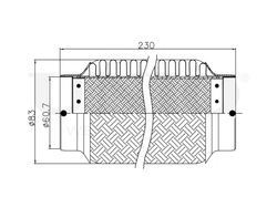 Гофра глушителя 60x230 мм InnerBraid UNIO EXP-60230