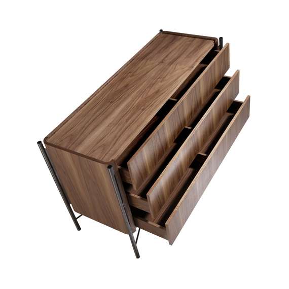 Комод 7139/MC2201DR из ореха и затемненной стали