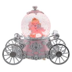 GAEM Фигурка декор "Девочка на лошадке" в стекл шаре (муз, подсвет, вьюга, 3xAAA н/п), D10, L22 W11 H19 с