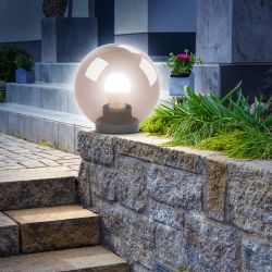 Садово-парковый светильник ЭРА НТУ 01-60-205 шар дымчатый на опору / кронштейн IP44 Е27 max60Вт d200mm | Садовые и парковые светильники