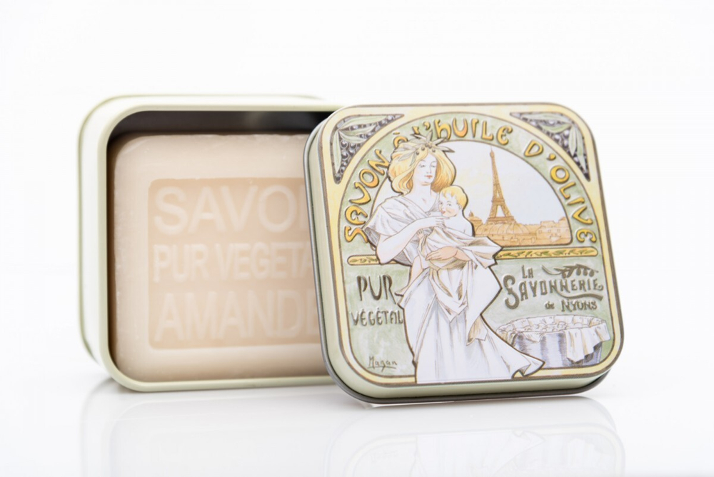 Мыло с миндалем в металлической коробке, 100 гр.