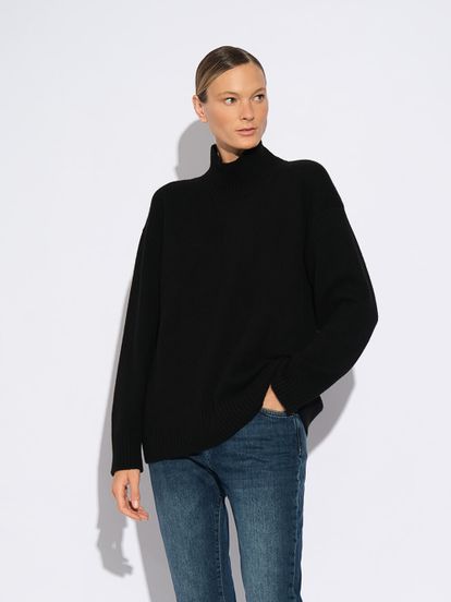 Женский свитер черного цвета из 100% кашемира - фото 3