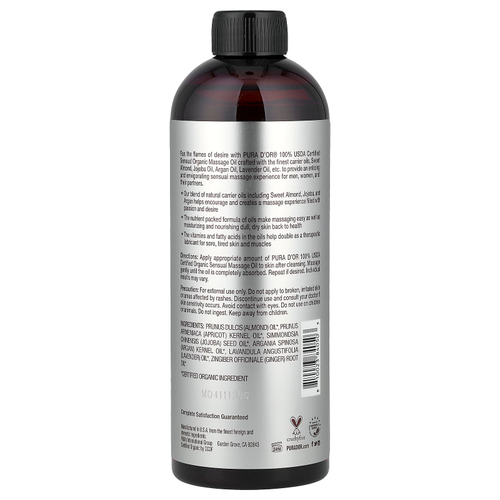Pura D'or, Professional, органическое массажное масло, 473 мл (16 жидк. Унций)