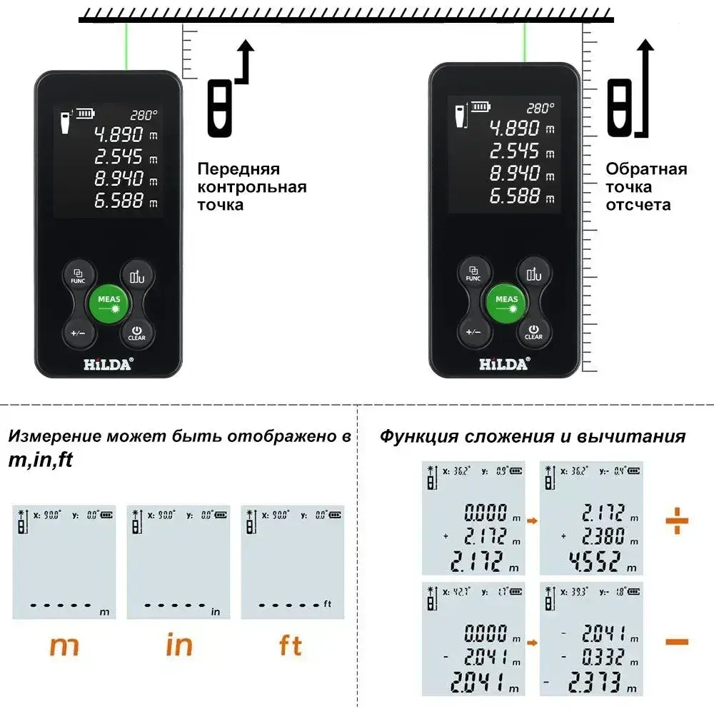 HILDA Лазерный дальномер,Зелёный свет,120M