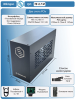Внешний корпус Wikingoo Q2L с двумя слотами PCIe. Thunderbolt 3/4.