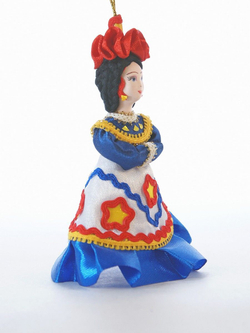 Кукла-подвеска Барынька в стиле дымковской игрушки