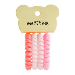 Резинки для волос MESHU, пружинки, розовые ассорти, 4шт., диаметр 4,5см, европодвес MS_60570