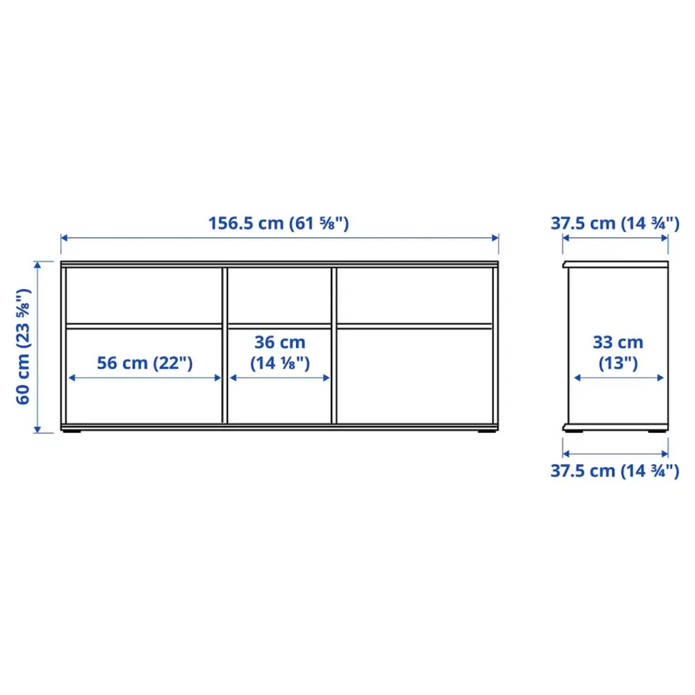 Тумба под телевизор - IKEA SKRUVBY/СКРУВБИ ИКЕА, 38х140х216 см, белый/светло-коричневый