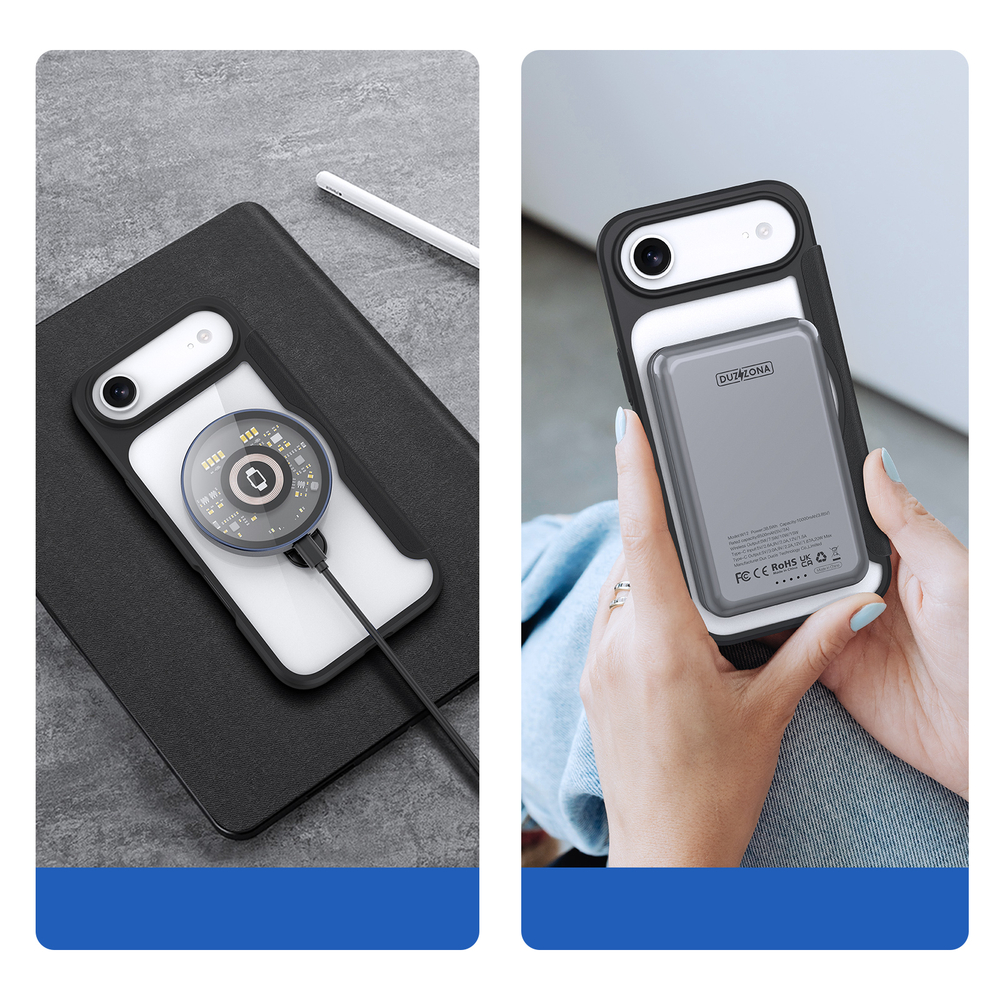 Чехол книжка с поддержкой MagSafe от Dux Ducis для iPhone Air, серия Skin X Pro Series Case (версия с магнитной откидной подставкой)