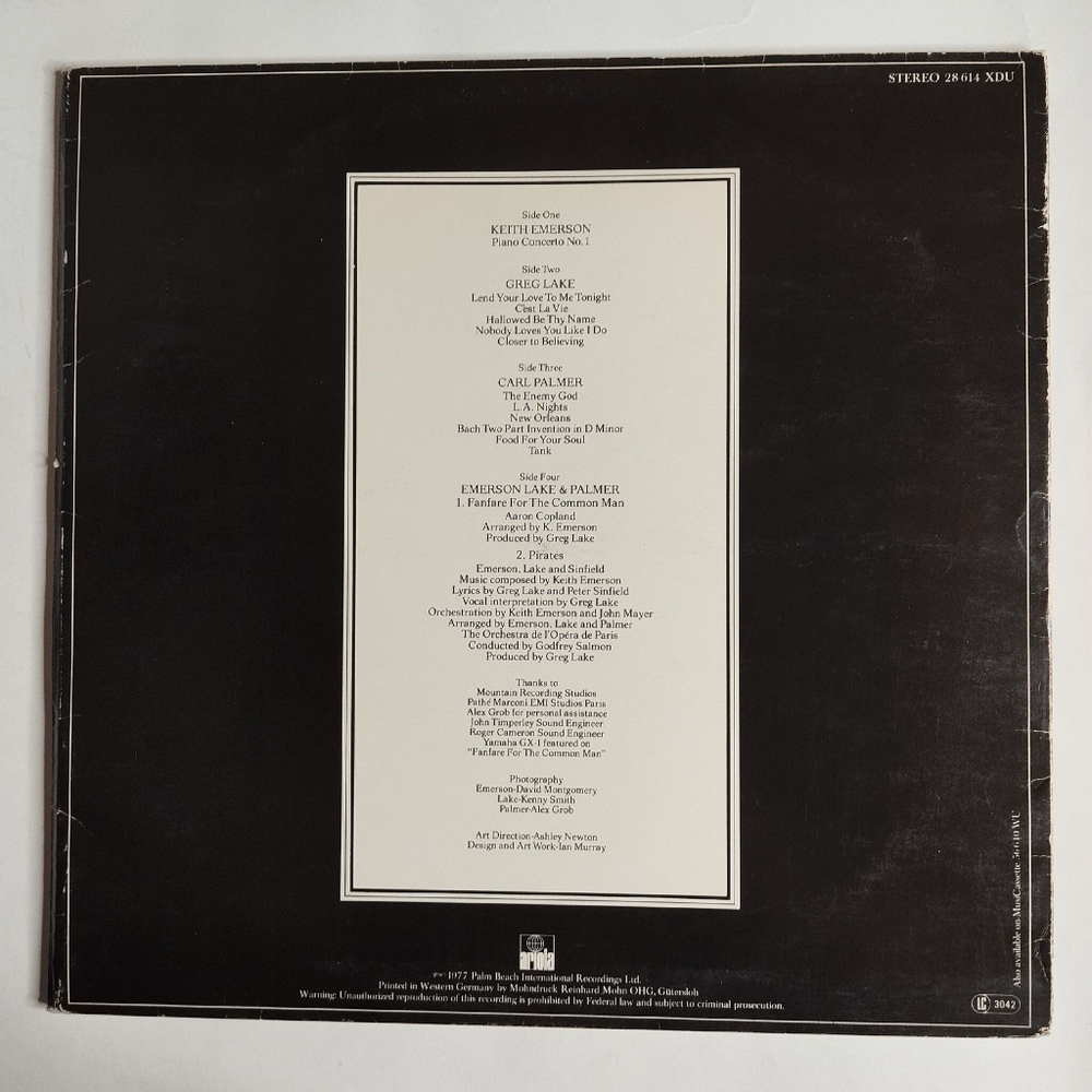 Винтажная виниловая пластинка LP Emerson Lake and Palmer Works (Volume 1) (Germany 1977)
