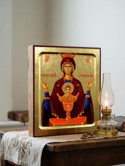 Икона Пресвятой Богородицы, Неупиваемая Чаша на дереве: 125 х 160 (Синопсисъ)