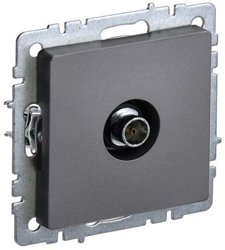 Розетка телевизионная оконечная TV СП Brite РТВ11-0-БрС механизм сталь IEK BR-A10-O-K46